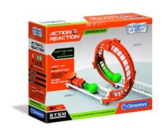 Clementoni 59169 Galileo Science – Action & Reaction Spiral-Schienen, Falltür und Leitplanken, spektakuläres Zubehör für die Kugelbahn, Spielzeug für Kinder ab 6 Jahren