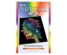 MAMMUT 8280542 - Artfoil, Kratzbild, Tiermotiv, Papagei, Regenbogen, bunt, Komplettset mit Kratzbild, Kratzmesser und Anleitung, Scraper, Scratch, Kratzset für Kinder ab 8 Jahre