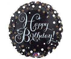 amscan 3406201 Sparkling Birthday Folienballon, Mehrfarbig