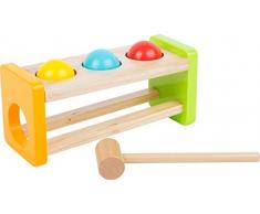 Small Foot 11206 Klopfkugelbahn Kullerball aus Holz, FSC 100%-Zertifiziert, im farbenfrohen Design, mit DREI bunten Holzkugeln Spielzeug, Mehrfarbig