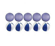 eBuyGB 1316604 aufblasbar Farbe Ball 22 cm/9 Zoll – Beach Pool Spiel (blau), 10 Stück