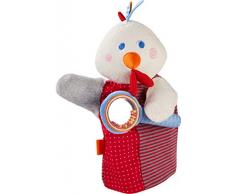 HABA 304927 - Klang-Handpuppe HABA-Musikant Hahn, Spielpuppe aus weichen Materialien mit Rasselstab und Spiegelfolie für akustische und optische Effekte, Spielzeug ab 18 Monaten