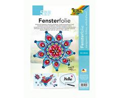 folia 450300/5 - Fensterfolie farblos, selbsthaftend, ca. 35 x 50 cm, 5 Bogen - ideal als Vorlagebogen für Fensterbilder, Window Color