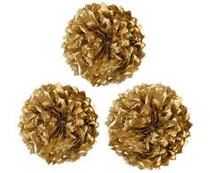 Amscan 18055-19-55 Fluffy Dekobälle, Papier, Gold