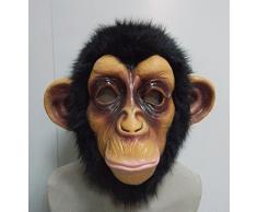 The Rubber Plantation TM 619219291576 Chimp Full Head Latex Maske Fancy Kleid Halloween Ape Monkey Animal Zoo Kostüm Zubehör, Unisex, ONE SIZE
