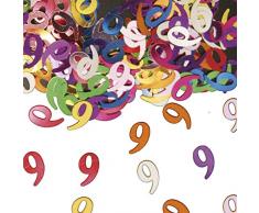 Folat 05308 - Tischkonfetti Zahl 9 - bunt - 1 x 14 gr.