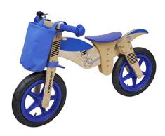 Siva 90120 - Kinder Laufrad Holz Woody Moto Bike, blau
