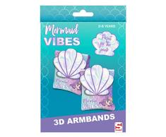 Sambro SAM-3394-3 - Schwimmflügel mit 3D Effekt, Meerjungfrau Motiv, für Kinder von 3 bis 6 Jahren, mit Sicherheitsventil, ideal für Pool, Strand und Schwimmbad