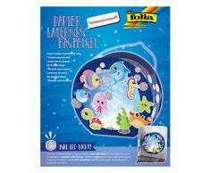 folia 68105 - Laternen - Bastelset, Unterwasserwelt, inklusive Laternenstab und LED-Licht