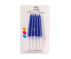 SHATCHI Candles 10 Stück Spirale Königsblau Kerzen für Geburtstag Jubiläum Party Tortendekoration Dekoration