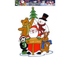 Widmann vd-wdm1235y Fensterbild Familie von Weihnachtsmann, mehrfarbig, Einheitsgröße