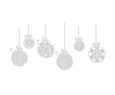 Ursus 18420061 - Silhouetten Tischlichter Filigrano Weihnachtskugeln, 115 g/qm, 5 Blatt, 14 x 27 cm, weiß