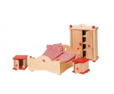 Goki 51954 - Schlafzimmer, 4-teilig, Puppenhausmöbel