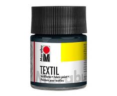 Marabu 17160005078 - Textil Stoffmalfarbe grau 50 ml, Stoffdruckfarbe auf Wasserbasis, für helle Stoffe, waschbeständig bis 60°C, weicher Griff, einfache Fixierung durch Bügeln o. Backofen