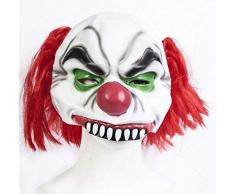 The Rubber Plantation TM 619219290029 halben Kopf Killer Clown Halloween Fancy Kleid Latex Maske Kostüm Zubehör, Unisex, ONE SIZE