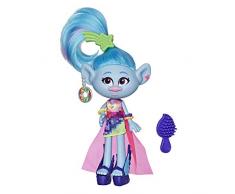 DreamWorks Trolls Glamour Seide Fashion Puppe mit Kleid, Schuhen und mehr, inspiriert vom Film Trolls World Tour, Spielzeug für Mädchen ab 4 Jahren