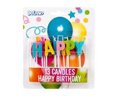 Boland 31071 13 Kerzen Happy Birthday auf Spiesser