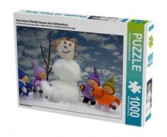 CALVENDO Puzzle Vier kleine Wichtel Bauen eine Schneefrau 1000 Teile Lege-Größe 64 x 48 cm Foto-Puzzle Bild von Christine Schmutzler-Schaub