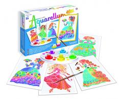 Sentosphere 00696 Aquarellum Junior, Malset für Kinder, Motiv Blumen Prinzessinnen, Bastelset, Kreativ-Set, DIY