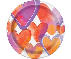 Aquarell Herzen Valentinstag Kunststoff Tischdecke