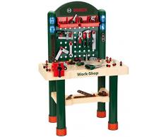 Theo Klein 8461 8461-Bosch Workshop mit extragroßer Arbeitsplatte Holzimitatation und viel Werkzeug, Spielzeug, Grün, Holzfarben