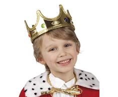 Alsino Kinder Fasching Krone König Karneval Kids Piratenhut, wählen:Krone gold 01316