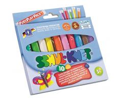 Feuchtmann Spielwaren 6280102 - SCHUL-KNET 10 bunte Stangen formstabile Knete 3+, ca. 180 g