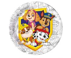 Procos 91657 - Teller Paw Patrol, Yelb For Action, Plates, 23cm, 8 Stück, kompostierbar, Superhelden Tischdeko, Kindergeburtstag, Grillparty, Motto Party