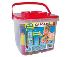 Lena 65274 - Cascade Kugelbahn im Eimer mit 29 Bahnelementen und 10 Glasmurmeln