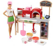 Mattel Barbie FHR09 - Barbie Cooking und Baking Pizzabäckerin Puppe und Spielset mit Spielknete