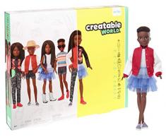 Creatable World GGG55 - Deluxe Charakter Puppen Set, individuell gestaltbare gender neutrale Puppe mit schwarzen, geflochtenen Haaren, Spielzeug ab 6 Jahren
