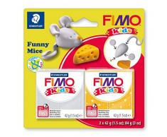 STAEDTLER 8035 11 FIMO kids superweiche (ofenhärtende Knete, Modellierspaß speziell für Kinder, witzige Figuren, funny mice)
