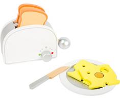small foot 10594 Frühstücks-Set Kinderküche aus Holz, inklusive Toaster mit Hebelfunktion, Toasts uvm., ab 3 Jahren