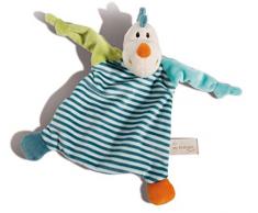 Nici 43704 Schmusetuch Drache Dragilu ca. 25x25cm, Schnüffeltuch für Babys zum Trösten, Einschlafen und Kuscheln, beige/bunt