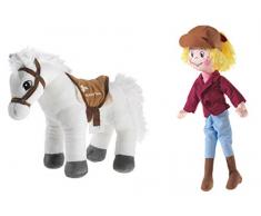 Bibi & Tina 519626 Plüschtier, Set, Puppe, Pferd, bunt, weiß