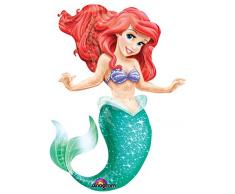 Anagram 11006901 - Party und Dekoration - Folienballon Air Walker - Disney Princess - Arielle die Meerjungfrau, circa 96 x 134 cm