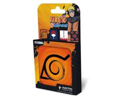 ABYstyle Abysse Corp_ABYCOS007 Naruto Shippuden-Set 4 Untersetzer Embleme, Mehrfarbig