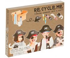 Re Cycle Me DEFG1420 Recycling Bastelspaß Partybox Piraten, Bastelset für 5 Modelle, Kreativset für Kinder ab 4 Jahre, Set zum Basteln mit Haushaltsmaterialien, Recycle Mich, Bastelmix