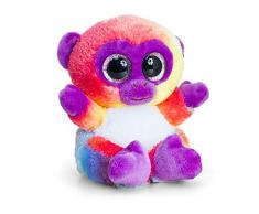 Animotsu Plüschtier Rainbow Affe, flauschiger Wegbegleiter mit großen Glitzeraugen, ca. 15 cm