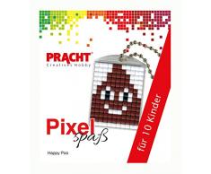 Pracht Creatives Hobby P90058-19501 - Pixel Spaß Bastelset für 10 Kinder, mit 10 Medaillons mit Monster Motiv zum Pixeln, für Jungen und Mädchen, Kindergeburtstag, Bastelnachmittag, Schulen und Kitas