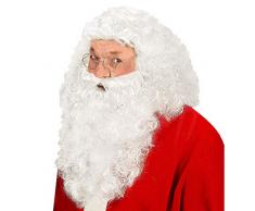 Widmann S0867 – Perücke Nikolaus, mit Bart, weiß, Weihnachtsmann, Santa Claus, Set, Kostümaccessoire, Weihnachten, Nikolaustag, Motto Party, Karneval