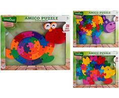 Globo Toys Globo – 36888 40 x 30 cm 3 Verschiedene legnoland Holz Puzzle mit Zahlen oder Buchstaben (26)