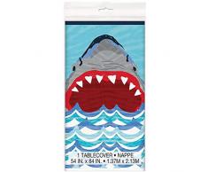 Unique Party 72533 Shark Party Kunststoff Tischdecke, 7 ft x 4.5 ft