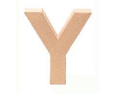Glorex 6 2029 125 - Papp - Buchstabe Y, Buchstabe aus brauner Pappe, ca. 17,5 X 5,5 cm groß, zum bemalen und bekleben, für Serviettentechnik und Décopatch, ideal als Dekoration