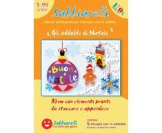 Sabbiarelli Sand-it for Fun - Album Weihnachtsschmuck: 5 vorgeklebte Papier, zum bemalen mit Sand (Sand Nicht enthalten), Geeignet für Kinder Jahre 5+