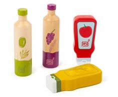 small foot 11445 Saucen und Öl-Set fresh aus Holz, Zubehör für Kaufmannsläden und Kinderküchen, ab 3 Jahren