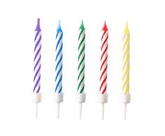amscan 9904361 10 Geburtstagskerzen, Lila, Blau, Grün, Rot und Gelb