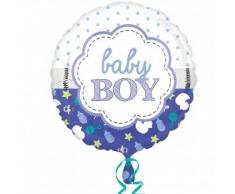 amscan 3364201 Baby Boy Scallop Folienballon