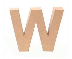 Glorex 6 2029 123 - Papp - Buchstabe W, Buchstabe aus brauner Pappe, ca. 17,5 X 5,5 cm groß, zum bemalen und bekleben, für Serviettentechnik und Décopatch, ideal als Dekoration