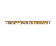 Amscan International 9902180 1,6 m x 13 cm Buchstaben-Girlande * FEUERWEHRMANN SAM * für den Kindergeburtstag Deko mit Happy Birthday Schriftzug Kinder Geburtstag